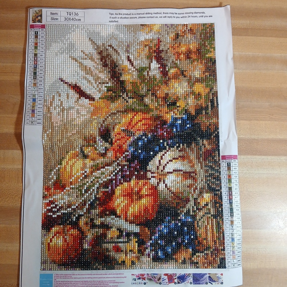 Finished 5D Diamond‎ Art Painting Wall Art - Fall Themed, Sealed With Clear Glue